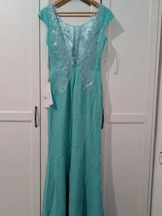 Vestido fiesta turquesa T38