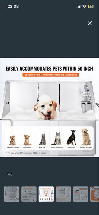 Bañera Eléctrica para Mascotas VEVOR 50