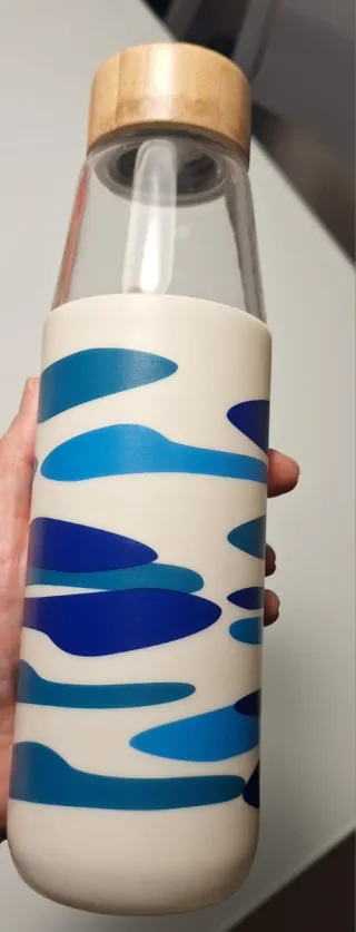 Botella reutilizable Biotherm bambú y cristal