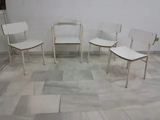 SILLAS y BUTACA estilo INDUSTRIAL años'90. VINTAGE