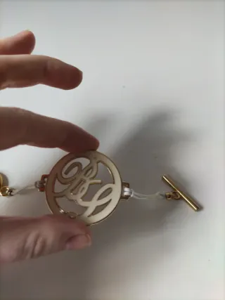 Pulsera Bimba y Lola dorada y blanca