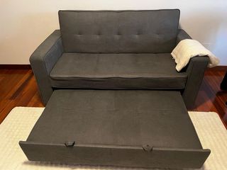 Sofá Cama Gris Tela NO USADO NUNCA
