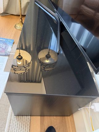 Mueble TV Cristal Ikea Negro