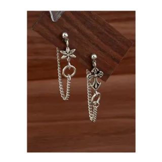 Pendientes Plata 925 Aro Cruz Estrella