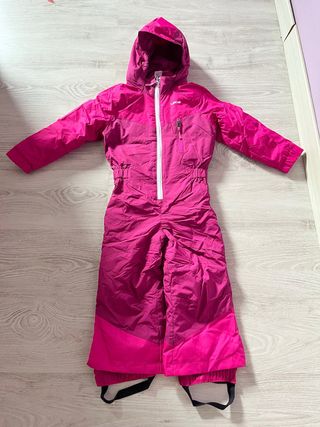 Mono de esquí rosa para niña