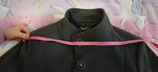 Giaccone grigio con cintura