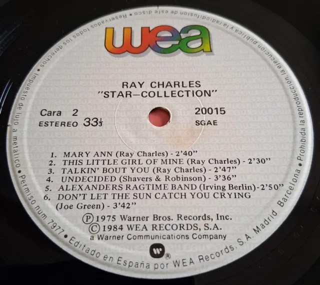 LP de Ray Charles: Star-Collection (1975)