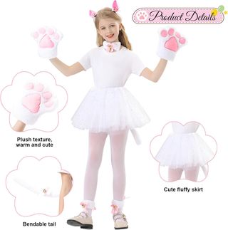 Conjunto de Cosplay de Gato, Disfraz de Gato Niña,