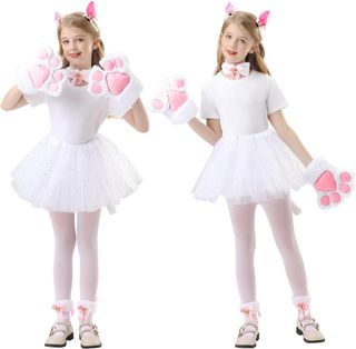 Conjunto de Cosplay de Gato, Disfraz de Gato Niña,
