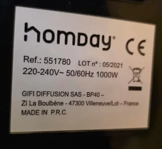 Freidora de aire Homday 1000W