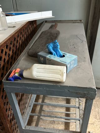 Mesa de trabajo acero inoxidable y hierro