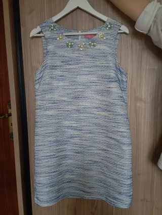 Vestido recto tonos azules talla L