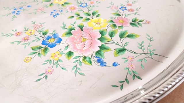 Bandeja Alessi oval vintage acero