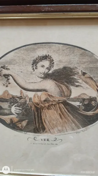 Coppia Stampe Antiche Hiems e Ver