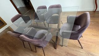 Juego 6 sillas comedor terciopelo