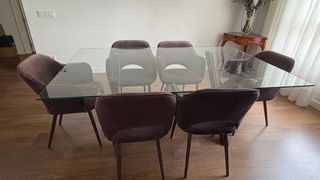 Juego 6 sillas comedor terciopelo