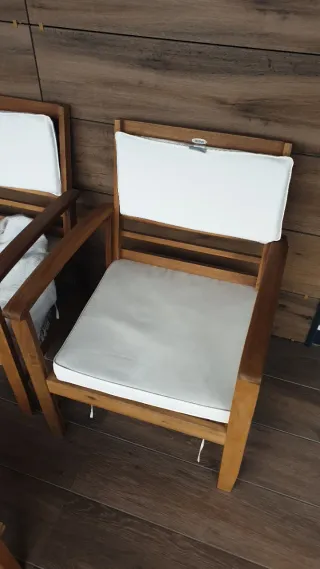 Conjunto Muebles Jardín o Terraza Madera Beige