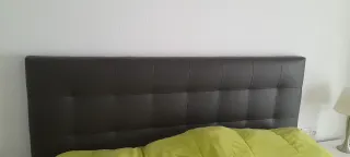 Cabecero de cama 150cm polipiel marrón oscuro