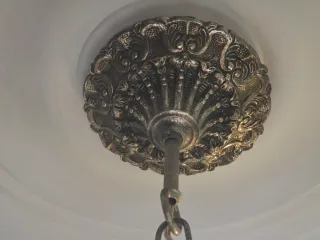 Lámpara Cascada Bronce y Cristal 7 Luces