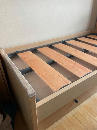 Estructura cama 90x190 madera y metal