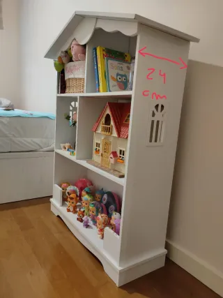 Estantería infantil casita blanca