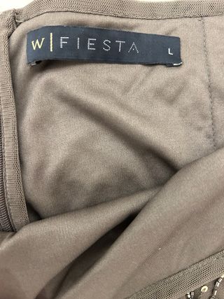 Falda larga mujer pedrería marrón L