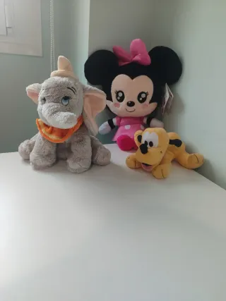 Peluche Dumbo, Minnie y Pluto Disney