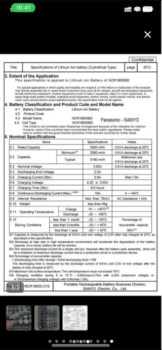30 Baterías Panasonic NCR18650BD 3200mah