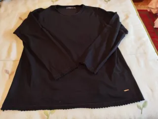 Jersey negro mujer manga larga