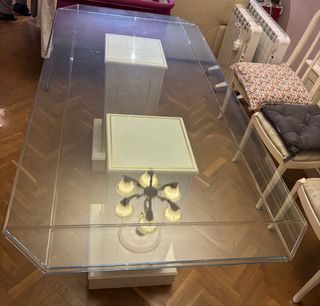 Mesa de comedor de cristal