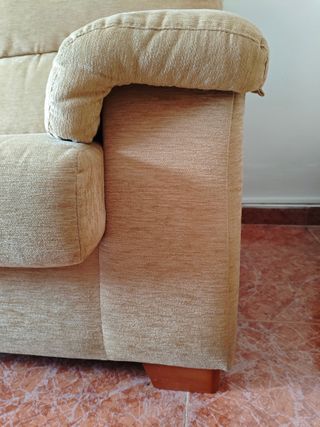 Sofá 3 plazas beige tela
