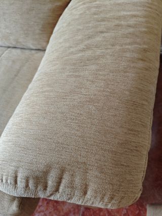Sofá 3 plazas beige tela