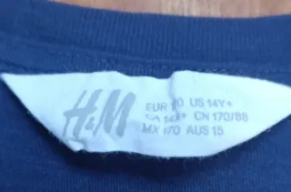 Camiseta H&M New State Azul Marino Talla XS