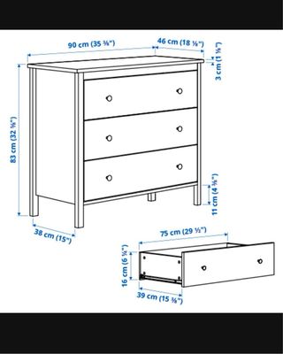 Cómoda blanca 3 cajones Ikea