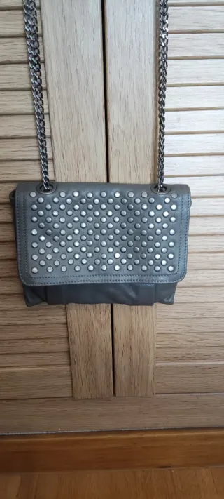 Bolso piel gris