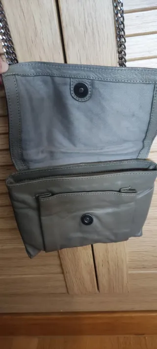 Bolso piel gris