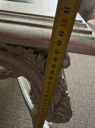 Mesa de centro madera y cristal plateada