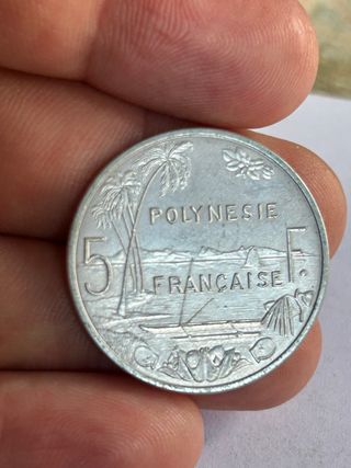 Moneda Polinesia Francesa 5 Francos