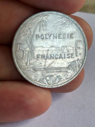 Moneda Polinesia Francesa 5 Francos