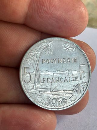 Moneda Polinesia Francesa 5 Francos