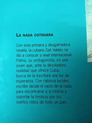 LA NADA COTIDIANA de Zoé Valdés