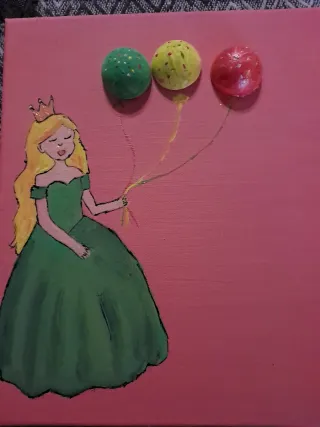 Cuadro Princesa con Globos