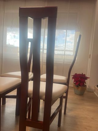 Sillas de madera y cuero