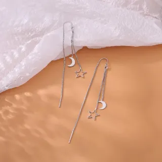 Pendientes de plata con luna y estrella