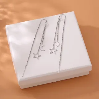 Pendientes de plata con luna y estrella
