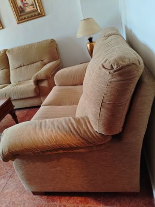Sofá 2 plazas beige tela