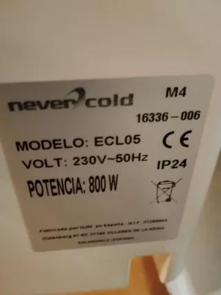 Radiador Nevercold 800W Blanco