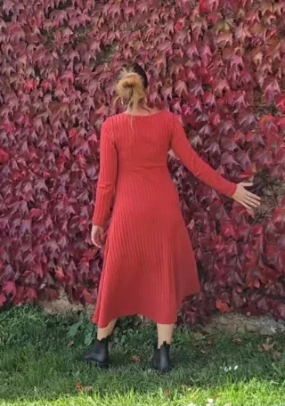 Vestito premaman color corallo