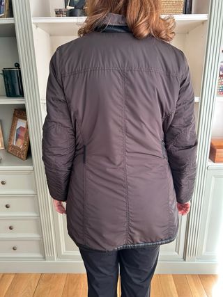 Chaqueta de cuero estilo trench