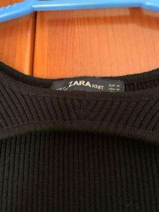 Vestido Negro Punto Zara Knit Talla M